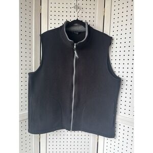 Chuck Roast Polartec Fleece Zip Up Vest Pockets Black Size XL Men's Women's